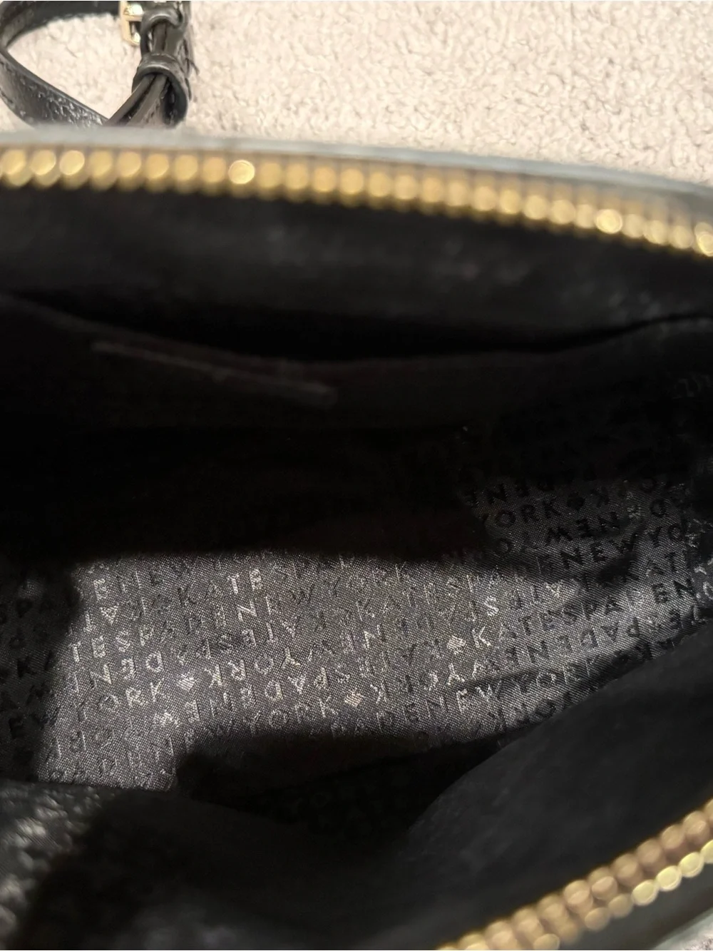 kate spade Black Leather Crossbody Dome Satchel